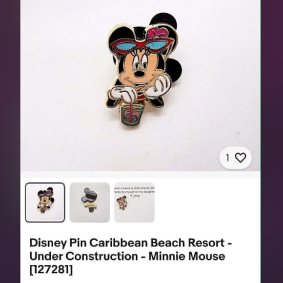 Disney Jewelry - Disney Minnie Mouse Tropical Pin with Red and Black Accents